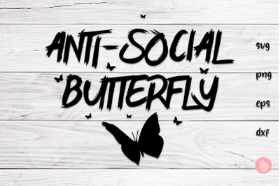 Anti-Social Butterfly Svg