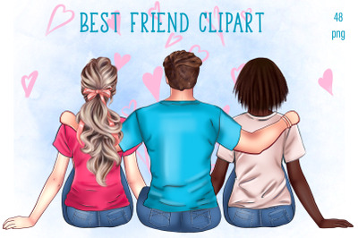 Best friend clipart, Couple Portrait