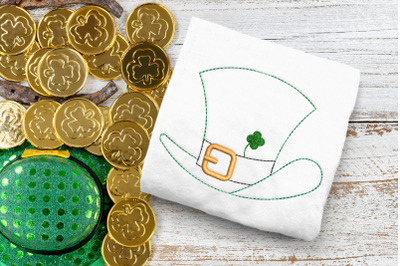 Linework St Patrick&#039;s Day Leprechaun Hat | Embroidery