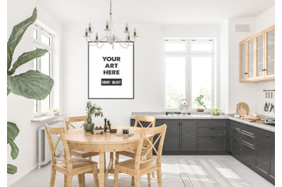 Interior scene artwork background frame mockup