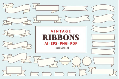 Vintage Banner ribbon clipart Vector