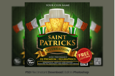 Saint Patricks Party Social Media Post