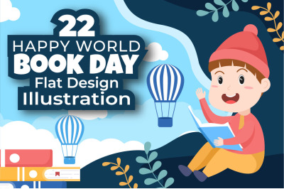 22 World Book Day Flat Illustration