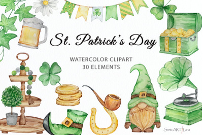Watercolor St. Patrick&#039;s Day Clipart