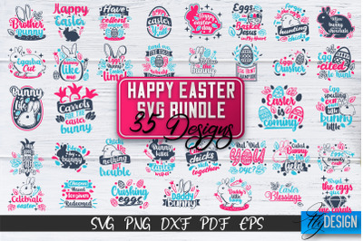 Happy Easter SVG Bundle | Cute Easter Quote SVG | Bunny SVG