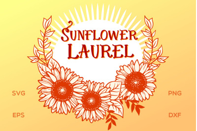 Sunflower Laurel SVG cut file
