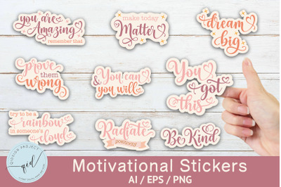 Motivational Stickers kids with quotes badges | 9 variations