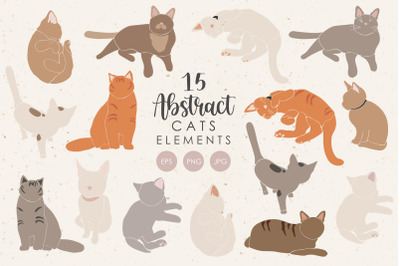 Cats clipart&2C; Baby cats elements&2C; Animals clip art