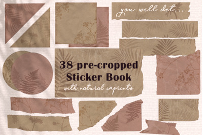 Pre-cut book sticker with natural elements