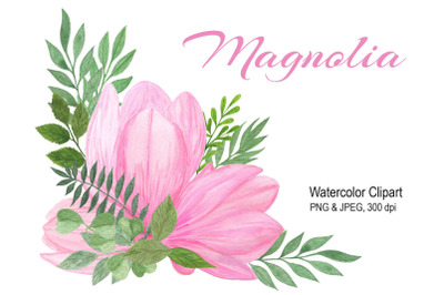 Magnolia Flower sublimation watercolor bouquet