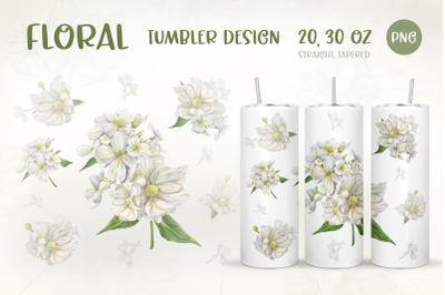 Tender Floral Tumbler Design 20,30 oz - Sublimation.