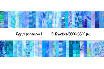 56 blue shades digital papers