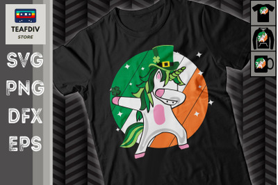 Dabbing Unicorn Lucky St Patricks Day