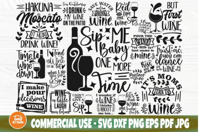 Wine Glass SVG Bundle, Funny wine svg quotes