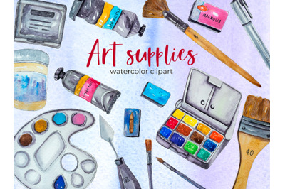 Art supplies watercolor clipart Artist clipart