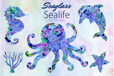 Seaglass Sea Life Clipart PNG - Aquatic Silhouettes