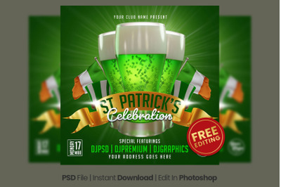 Saint Patricks Party Social Media Post