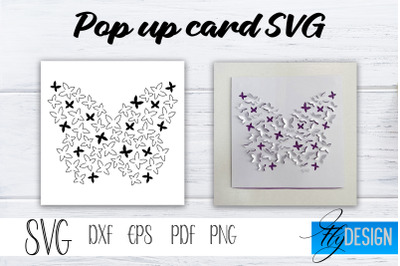 Lace Butterfly Pop Up Card SVG&2C; Pop-Up Greeting Card&2C; Cricut Pop Up