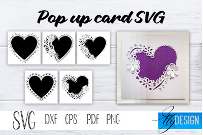 Lace Heart Pop Up Card SVG, Pop-Up Greeting Card, Cricut Pop Up Card,