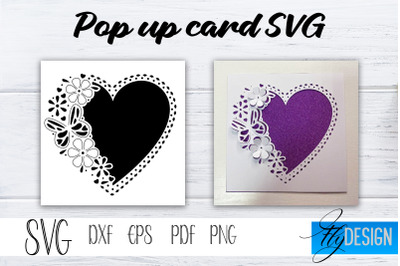 Lace Heart Pop Up Card SVG, Pop-Up Greeting Card, Cricut Pop Up Card