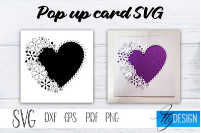 Lace Heart Pop Up Card SVG&2C; Pop-Up Greeting Card&2C; Cricut Pop Up Card