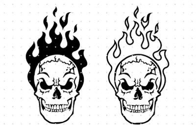 Burning Skull SVG