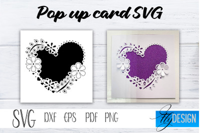 Lace Heart Pop Up Card SVG, Pop-Up Greeting Card, Cricut Pop Up Card