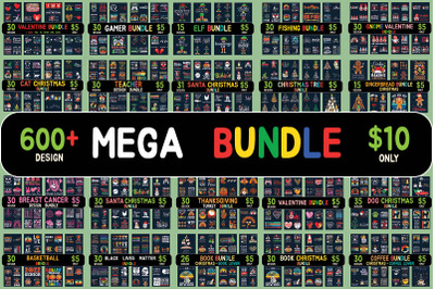 Mega Bundle SVG 600+ Design