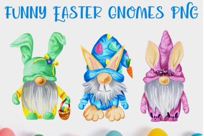 Happy Easter gnome clipart with bunny ears sublimation png