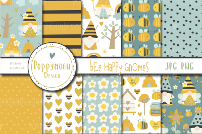 Bee Happy Gnomes paper set
