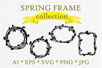 Spring Frame collection bundle silhouette SVG PNG EPS