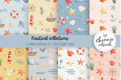 Nautical seamless pattern, nautical seamless background, nautical pattern