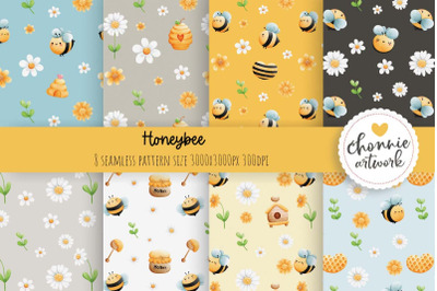 bee seamless background, bee seamless patterns, seamless pattern, bee