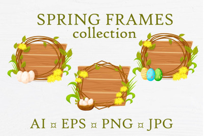 Spring Easter frame collection AI PNG EPS JPG Sublimation
