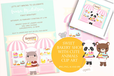 Sweet Bakery Shop with cute animals