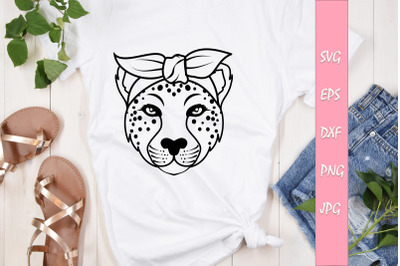 Cheetah With Bandana SVG Cut File