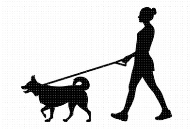 Woman Walking Her Dog SVG
