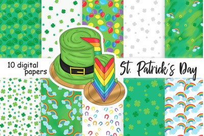 St. Patricks Day Pattern | Shamrock Digital Paper