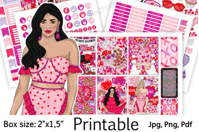 Galentines Printable Stickers 2&amp;quot;x1&2C;5&amp;quot;