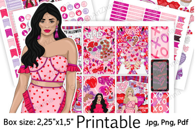 Galentines Printable Stickers 2&2C;25&amp;quot;x1&2C;5&amp;quot;