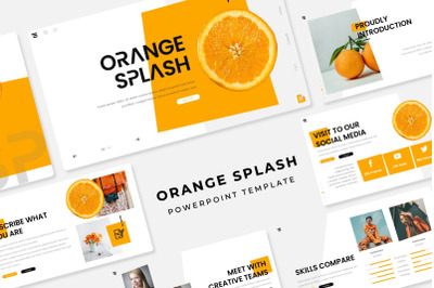 Orange Splash Power Point Template