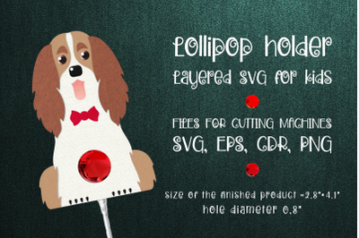 Spaniel Dog Lollipop Holder Template SVG