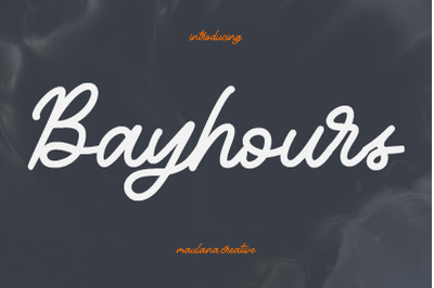 Bayhours Cursive Script Font