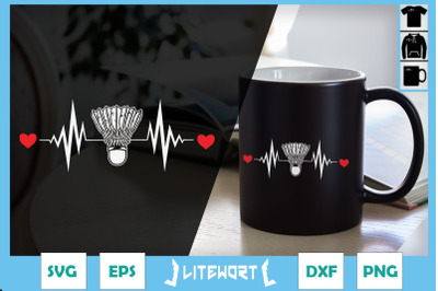 Shuttlecock Heartbeat Funny Badminton