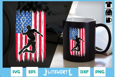 American Flag Badminton Player