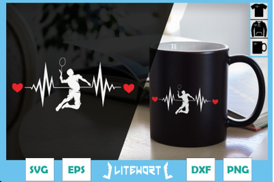 Badminton Player Pose Heartbeat