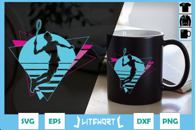 Badminton Player Retro Vaporwave 90s