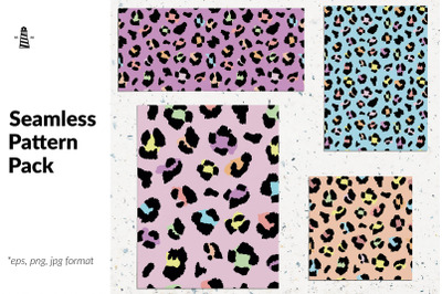 Seamless patterns with leopard skin
