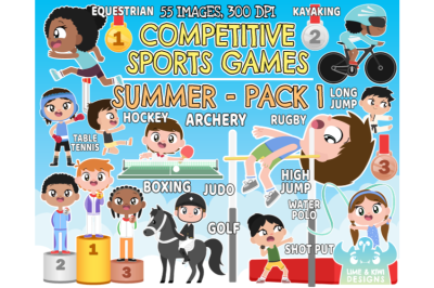 Competitive Sports Games - Summer Pack 1 Clipart