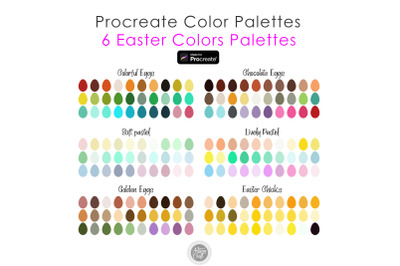 Easter Procreate color palette, pastel color palette